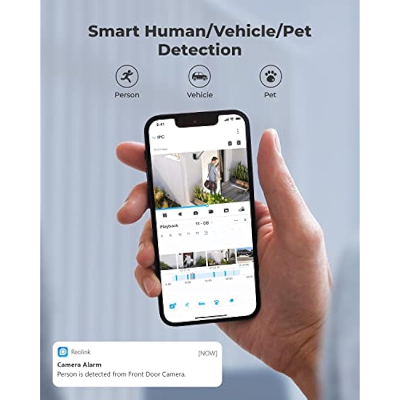 REOLINK 12MP PoE IP Camera Outdoor, Bullet Surveillance Cameras for Home Security, Smart Human/Vehicle/Pet Detection, 700lm Color Night Vision, Two Way Talk, Up to 256GB microSD Card, RLC-1212A