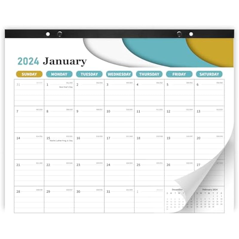 Desk Calendar 2024 – Wall Calendar 2024, Runs from Now to December 2024, large desk calendar 2023-2024 for School, Office & Home Planning and Organizing,15″x12″ In