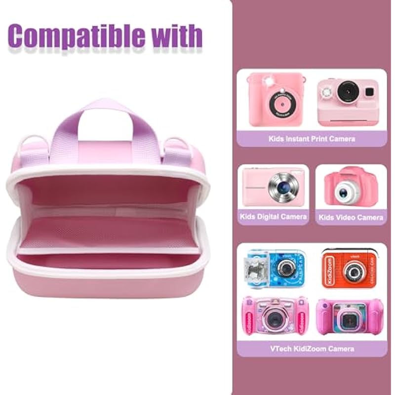 L LTGEM Kids Camera Case for VTech KidiZoom/ESOXOFFORE/Anchioo/Dylanto/Amzelas/WEEFUN/GKTZ/CAMKORY/Seckton and More Instant Print Camera for Kids,Kids Digital Camera,Kids Video Camera (Case Only)