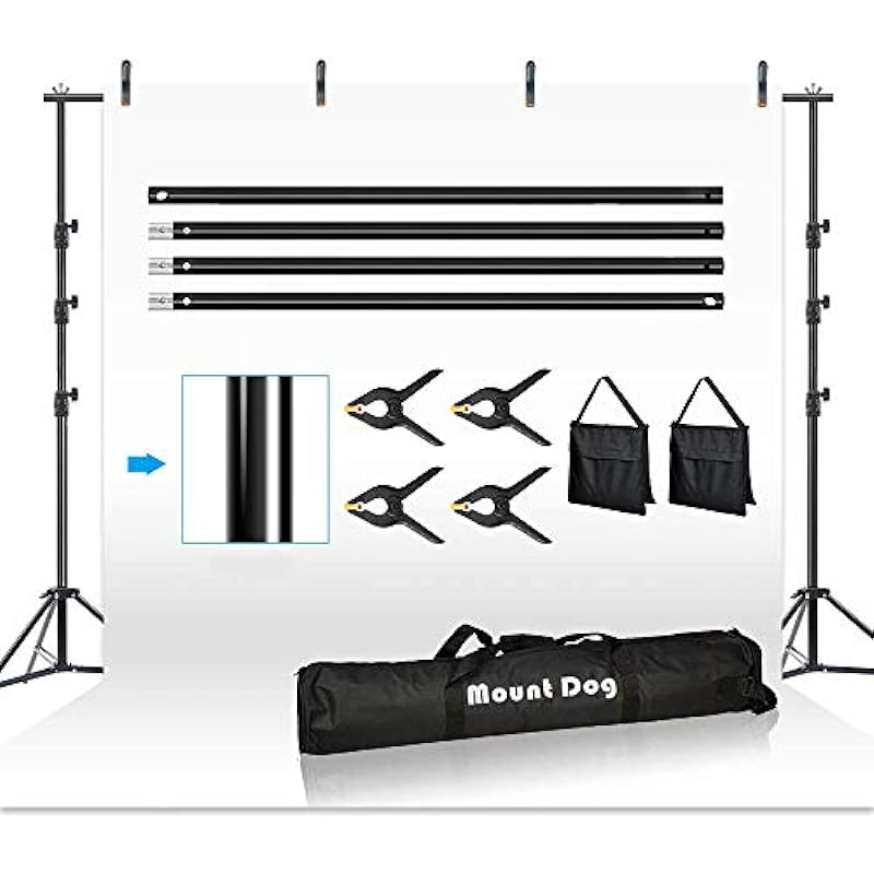 2.6M x 3M/8.5ft x 10ft Photo Backdrop Stand Kit Photography Studio Background Support System with 4 Clamps Carrying Case Backdrop Stands for Video Shooting Portrait