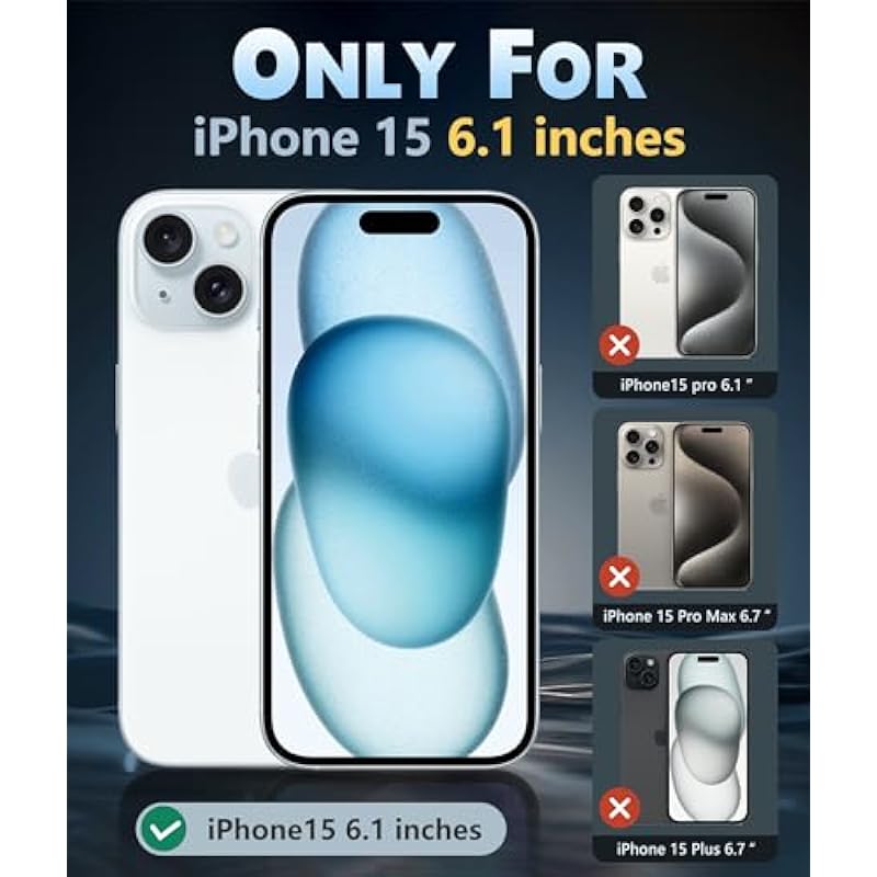 FNTCASE for iPhone 15 Case Clear: Support Magnetic Charging Military Grade Drop Protection Anti Yellowing Cell Phone Cover – Rugged Durable Shockproof Protective Bumper – 6.1 Inch