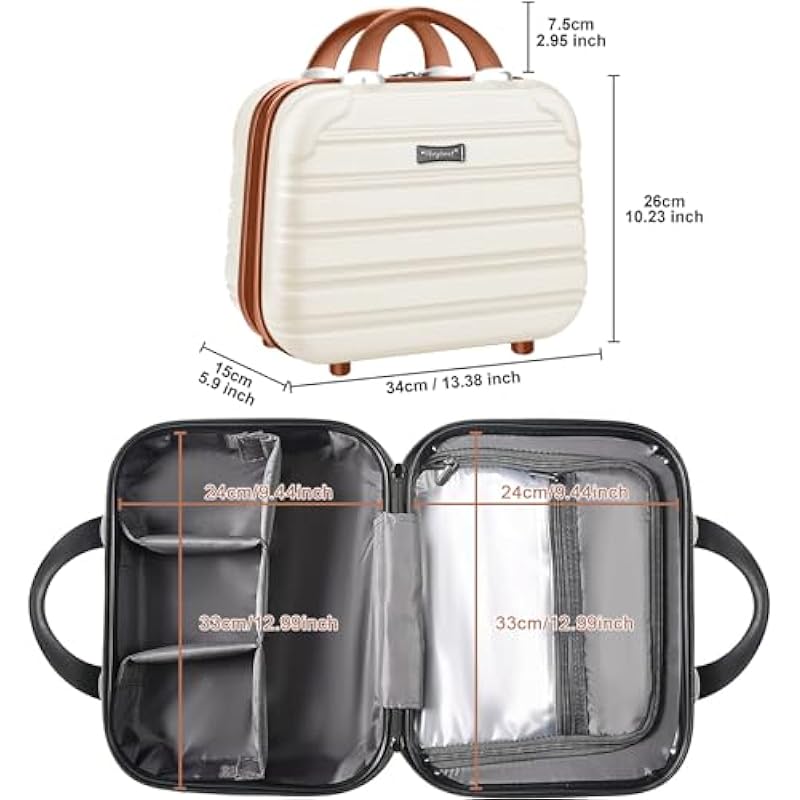 Feybaul Luggage Set Suitcase PC+ABS with TSA Lock Hardshell Carry On Luggage with Spinner Wheels