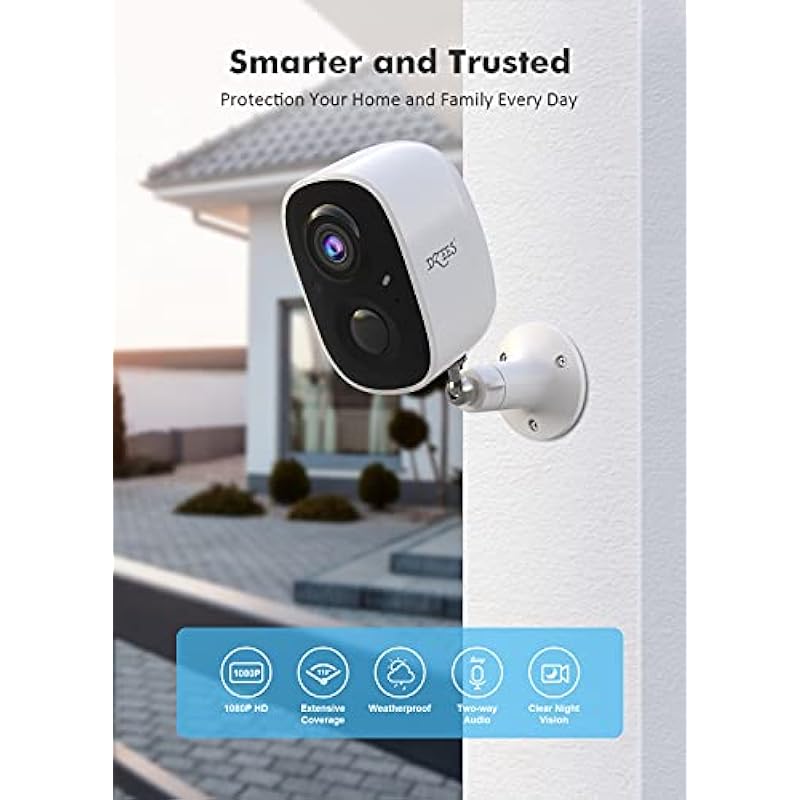 Dzees Security Cameras Wireless Outdoor – Spotlight & Siren, 1080P Battery Powered WiFi Cameras for Home Security, AI Motion Detection, Color Night Vision, 2-Way Talk, Waterproof, SD/Cloud