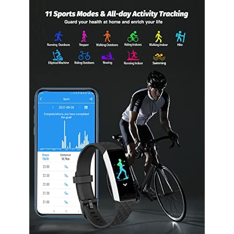 Mgaolo Fitness Tracker, Activity Tracker with Heart Rate Sleep Monitor,Waterproof Health Watch with Pedometer SpO2 Monitor,Step Counter for Men Women Compatible with iPhone and Andorid Smartphones