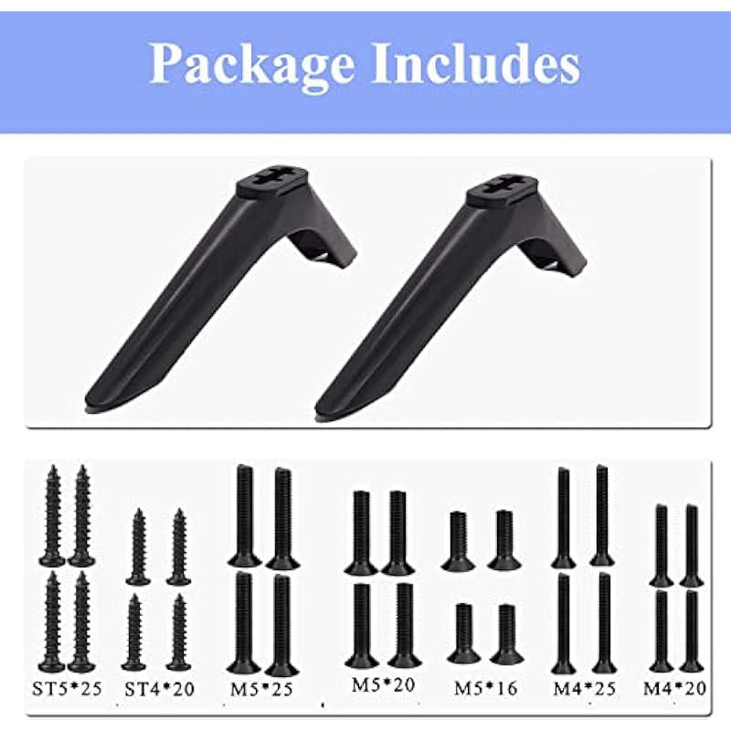 TV Base Stand for RCA Roku TV Legs Replacement Compatible for RCA Smart TV 20in 27in 32in 36in 39in 40in 42in 45in Universal TV Legs for RCA TV,TV Stand Legs with Screws and Instruction