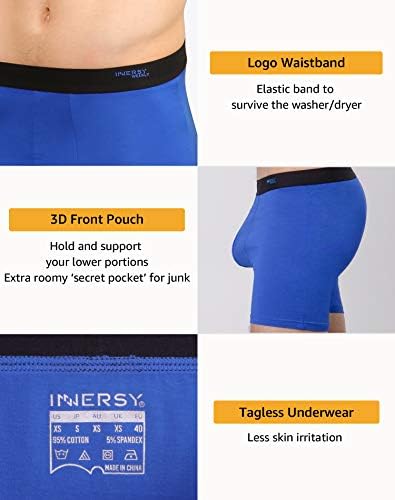 INNERSY Men’s Cotton Boxer Briefs Stretchy Underwear Multipack for a Week