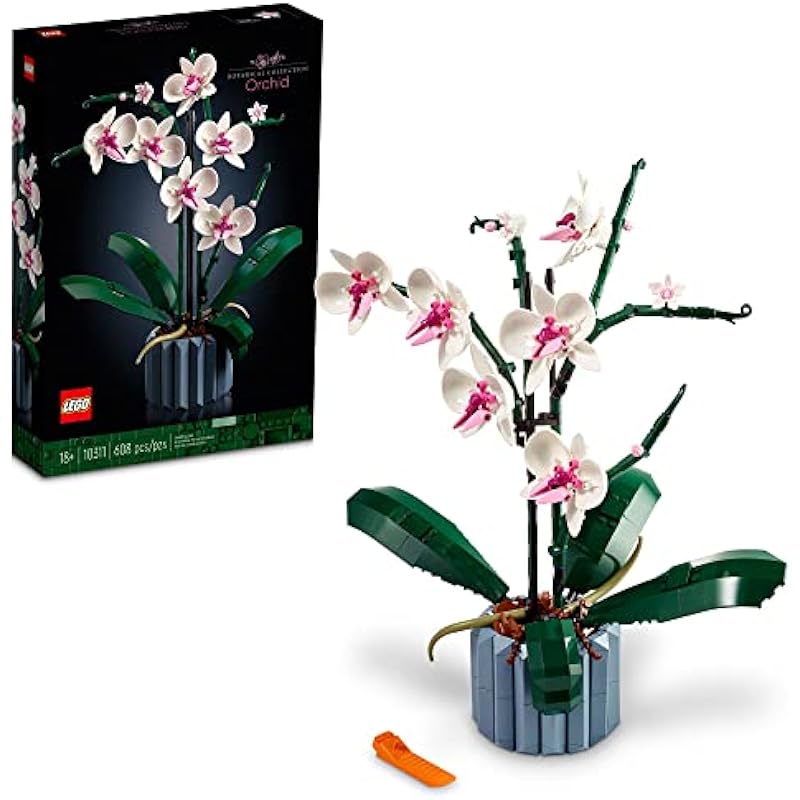 LEGO Icons Orchid Artificial Plant, Building Set with Flowers, Mother’s Day Decoration, Botanical Collection, Great Gift for Birthday, Anniversary, or Mother’s Day, 10311