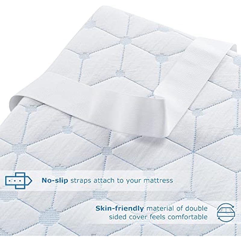 BedStory Mattress Topper Full, 4 Inch Gel Memory Foam Mattress Topper 7 Zone Ventilated Mattress Topper Double with Removable Foam Topper Cover with 4 Elasticated Bands, CertiPUR-US (54 x 74inch)