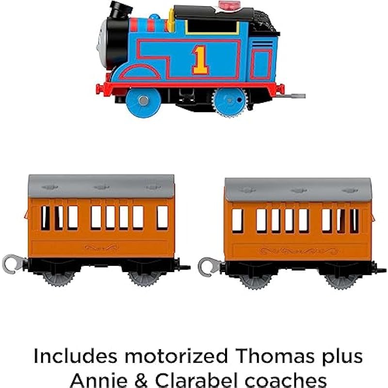 Thomas & Friends Motorized Toy Train Talking Thomas Engine with Annie & Clarabel Coach Cars for Preschool Kids Ages 3+ Years