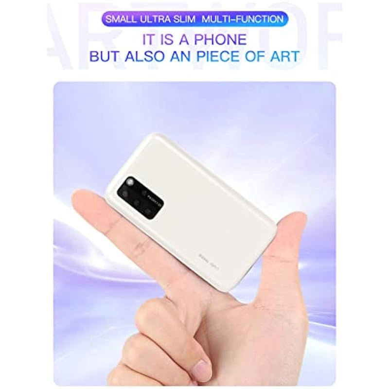 Mini Card Cellphone Ultra Thin Small Mobile Phone Portable Small Size Pocket Phone with Backup Keyboard, 1.5 Inch HD Screen, 5MP Rear Camera, for Kids Children Students (White)