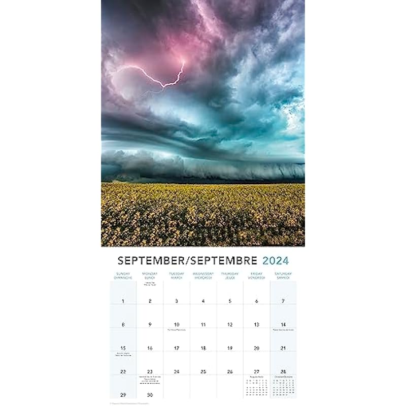 Mead Mother Nature 2024 Monthly Wall Calendar, 12″ x 12″, Bilingual