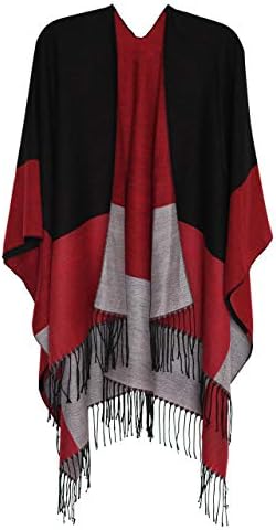 MissShorthair Women’s Printed Shawl Wrap Fashionable Open Front Poncho Cape