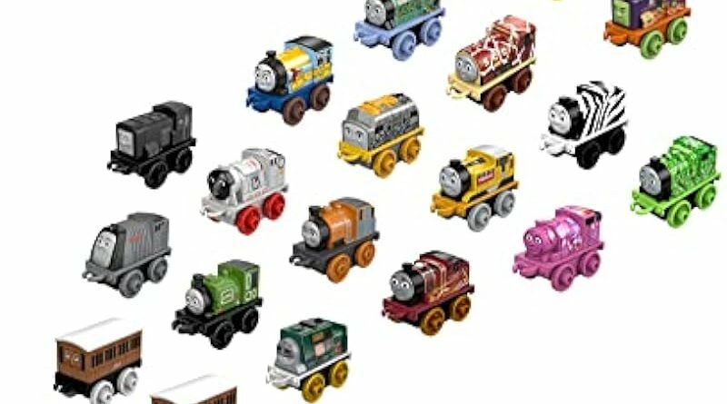 Thomas & Friends MINIS Toy Train Pack, Set of 20 Miniature Push-Along Engines and Railway Vehicles for Preschool Pretend Play