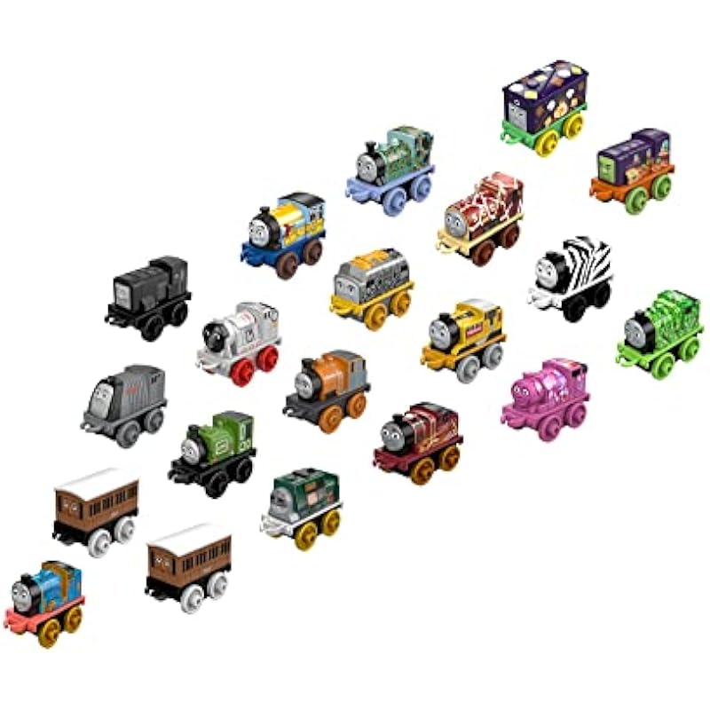 Thomas & Friends MINIS Toy Train Pack, Set of 20 Miniature Push-Along Engines and Railway Vehicles for Preschool Pretend Play