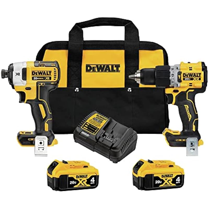 Dewalt 20V MAX XR Brushless Lithium-Ion Cordless Hammer Driver Drill and Impact Driver Combo Kit with (2) Batteries – DCK249M2