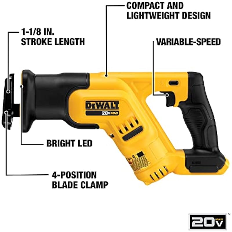 DEWALT DCS387B 20-volt MAX Compact Reciprocating Saw (Tool Only)