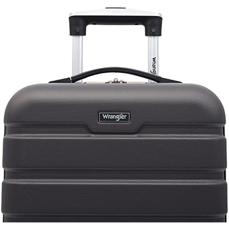 Wrangler Hardside Carry-on Spinner Luggage, Charcoal Grey, Carry-On 20-Inch, Hardside Carry-on Spinner Luggage