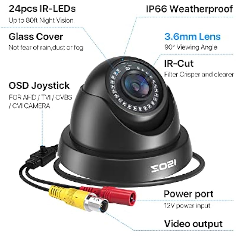 ZOSI 1080P HD Security Camera Indoor Outdoor (Black)