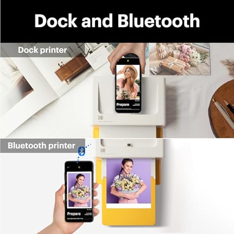 KODAK Dock Plus 4PASS Instant Photo Printer (4×6 inches) + 90 Sheets Gift Bundle