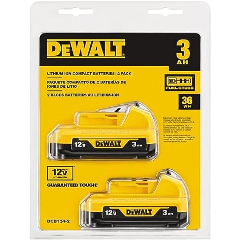 DEWALT 12V MAX 3AH Lithium Ion Battery 2 Pack (DCB124-2)