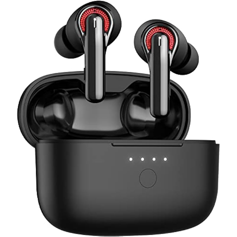 Wireless Earbuds, Tribit Qualcomm QCC3040 Bluetooth 5.2, 4 Mics CVC 8.0 Call Noise Reduction 50H Playtime Clear Calls Volume Control True Wireless Bluetooth Earbuds Headphones, FlyBuds C1 Black