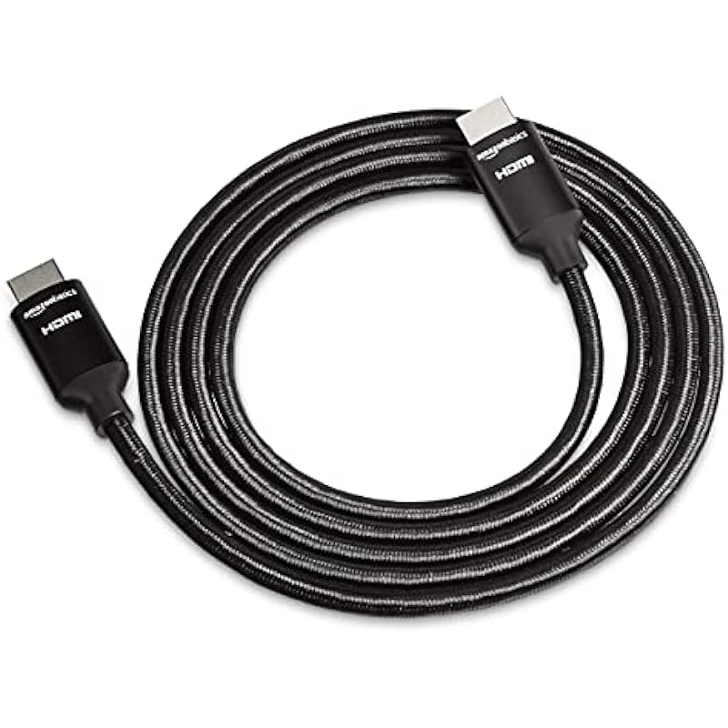 Amazon Basics 10.2 Gbps High-Speed 4K HDMI Cable with Braided Cord, 6-Foot, Black