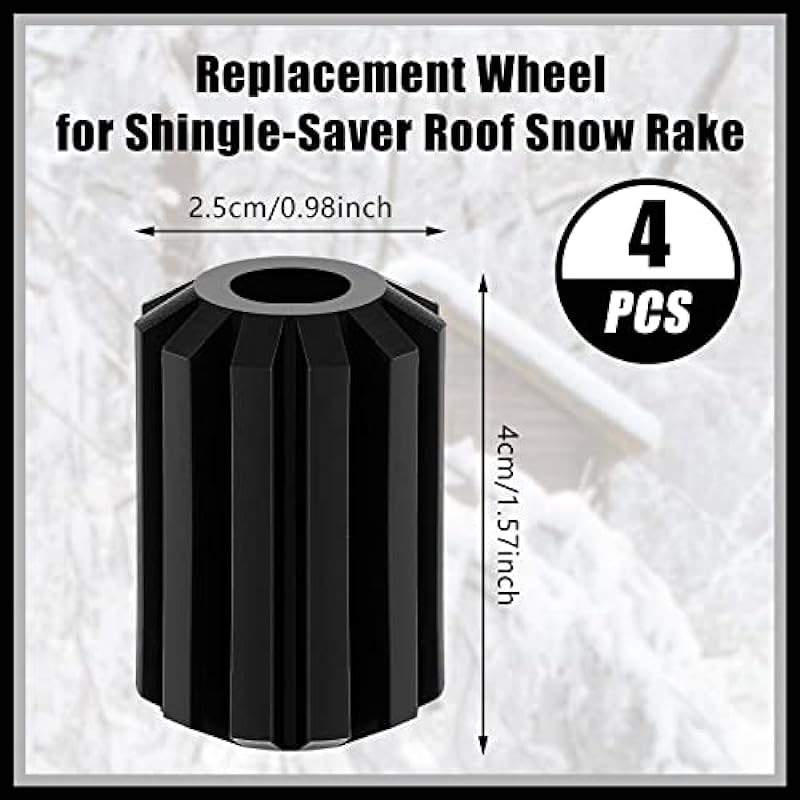 4 Pieces Replacement Wheels For Shingle Saver Roof Rakes Snow Rake Wheel Black Replacement Wheels Snow Rakes Accessory