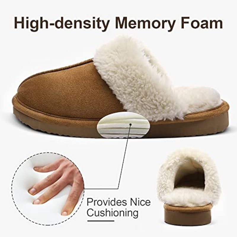 Litfun Women’s Fuzzy Memory Foam Slippers Fluffy Winter House Shoes Indoor and Outdoor