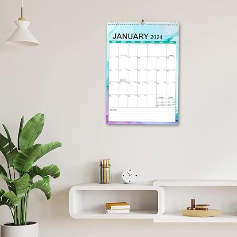 2024-2025 Wall Calendar, 18 Months Large Size 17X12 inch, Runs from January 2024 to June 2025, Monthly Goal, To-do List, Notes, Perfect for Organizing for Office Home (Colored)