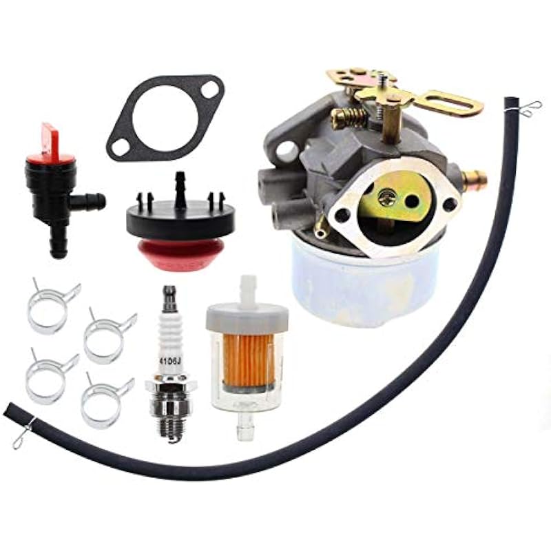 Carbhub 640052 Carburetor for Tecumseh HMSK80 HMSK90 HMSK100 LH318SA LH358SA Snow Blower Thrower 8HP 9HP 10HP Engine Tecumseh 640054 640349 Carburetor with Primer Bulb – 640052 Carburetor