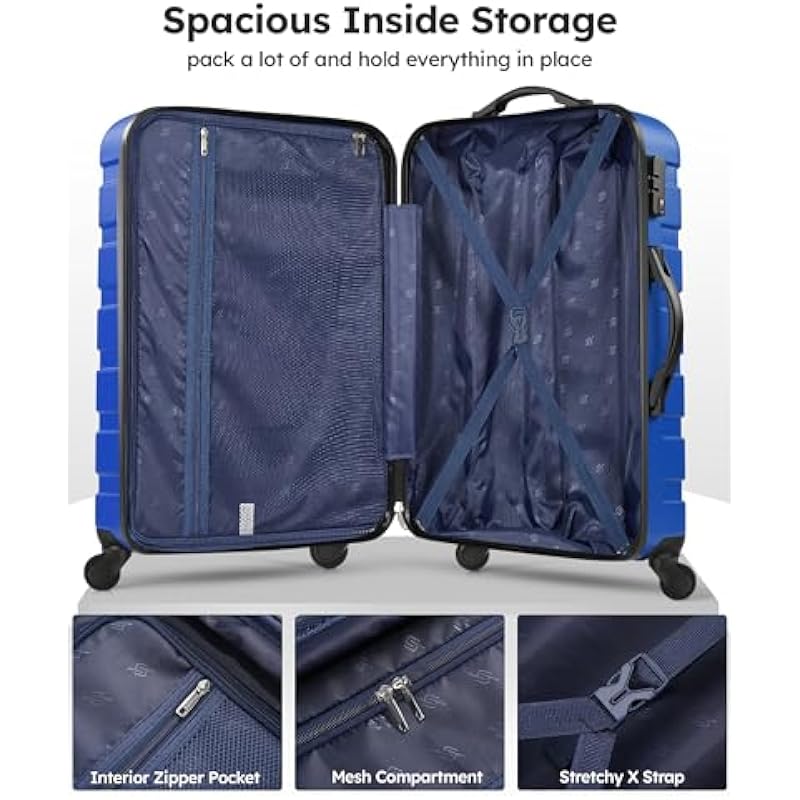 Luggage Sets 2 Piece Hard Shell Luggage Set with Spinner Wheels, TSA Lock, 20 24 28 inch Travel Suitcase Sets