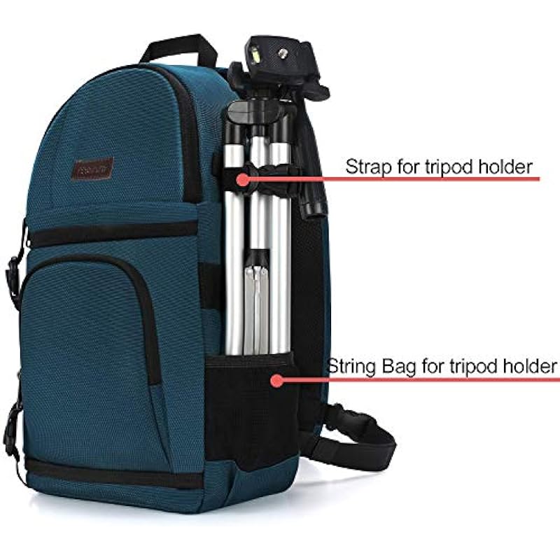 MOSISO Camera Sling Bag, DSLR/SLR/Mirrorless Camera Case Shockproof Photography Camera Backpack with Tripod Holder & Removable Modular Inserts Compatible with Canon/Nikon/Sony/Fuji, Deep Teal