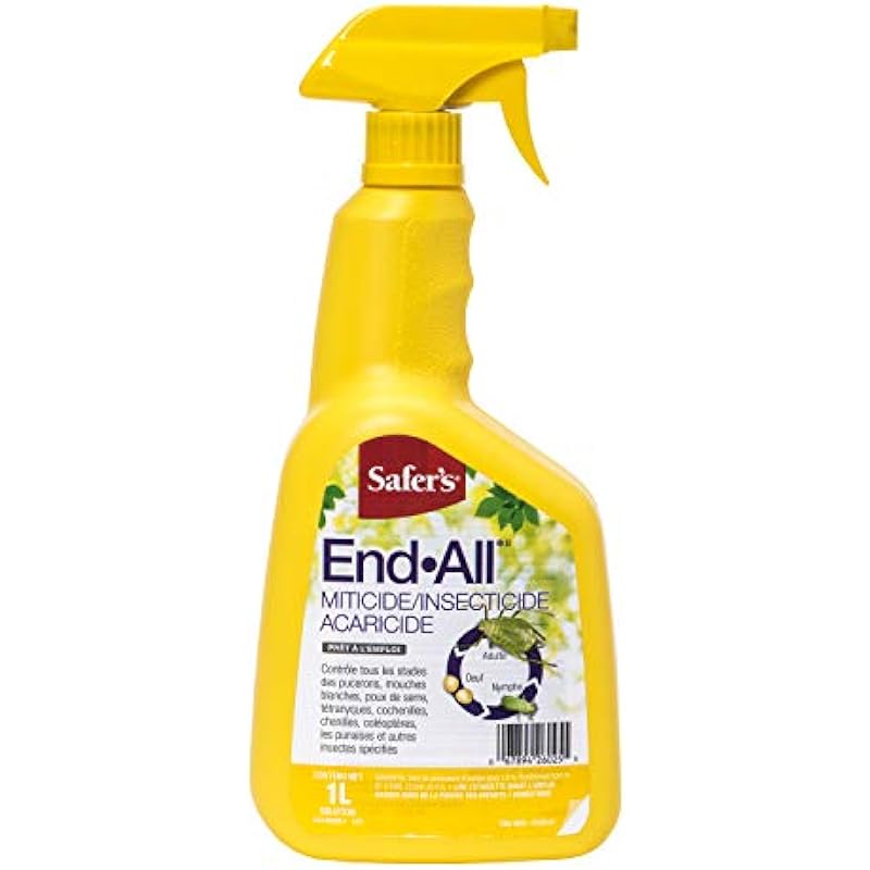 Safer’s 31-6025CAN End-All Miticide/Insecticide/Aracicide 1L Ready-to-Use Spray