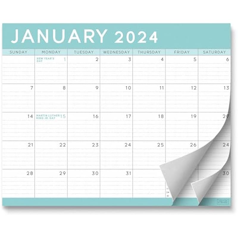 S&O Teal Magnetic Fridge Calendar from January 2024-June 2025 – Tear-Off Refrigerator Calendar to Track Events & Appointments – 18 Month Magnetic Calendar for Fridge for Easy Planning-8″x10″ in.