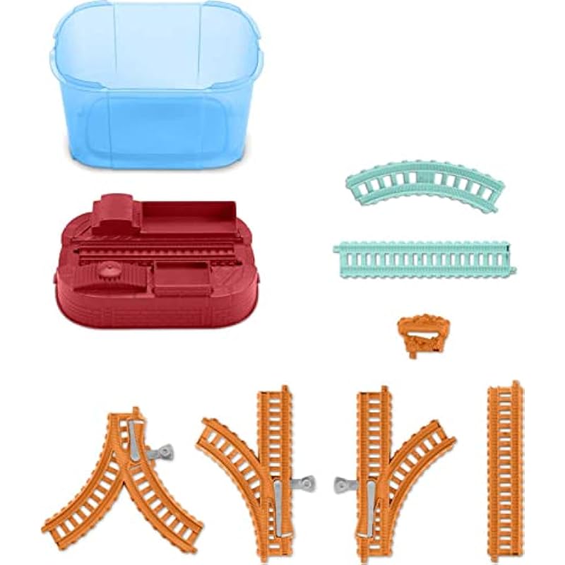 Thomas & Friends Toy Train Set for Kids Trackmaster Builder Bucket Storage Container with 25 Track & Play Pieces for Preschoolers