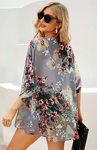 CHICALLURE Womens Summer Tops Kimono Cardigan Floral Beach Cover up Casual Jackets Shirts