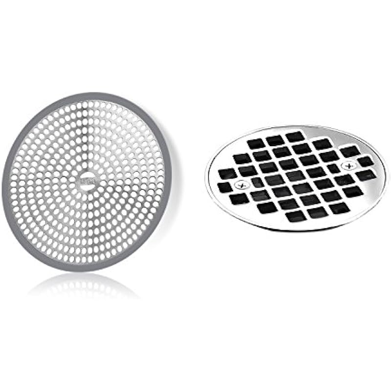 LEKEYE Shower Drain Hair Catcher/Strainer/Stainless Steel and Silicone