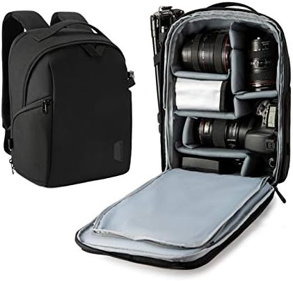 Camera Backpack, BAGSMART DSLR SLR Camera Bag Fit up to 13.3 inch Laptop, Water Resistant with Splash Cover