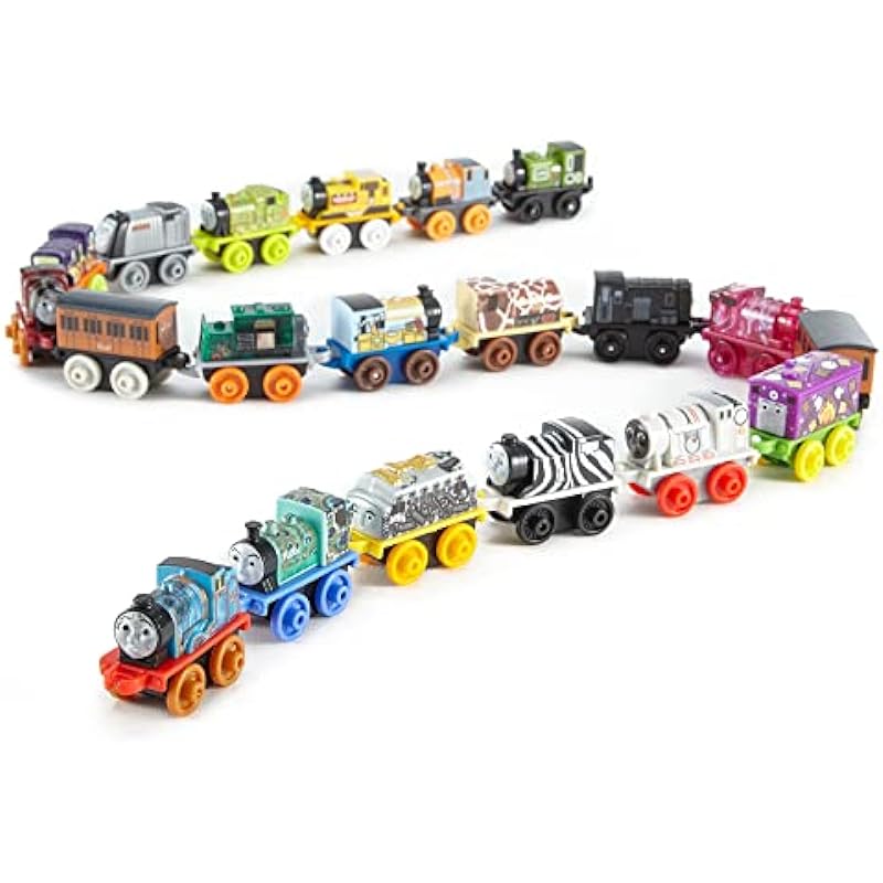 Thomas & Friends MINIS Toy Train Pack, Set of 20 Miniature Push-Along Engines and Railway Vehicles for Preschool Pretend Play