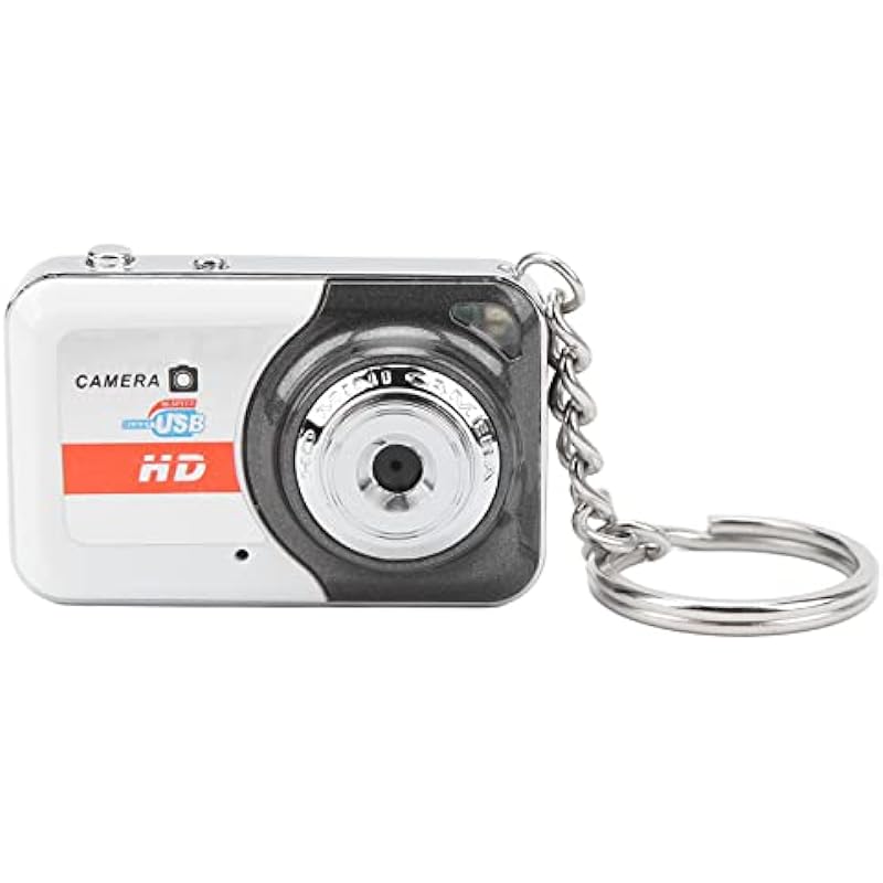 Mini DV Camera, Small HD Video Camera Recorder Motion Detection Support 32G Memory, USB Mini Camera Keychain Video Recorder for Webcam, Kids Students (Silver Gray)