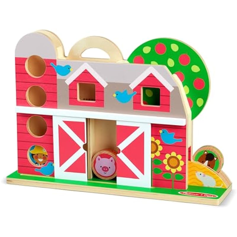 Melissa & Doug GO Tots Wooden Barnyard Tumble with 4 Disks