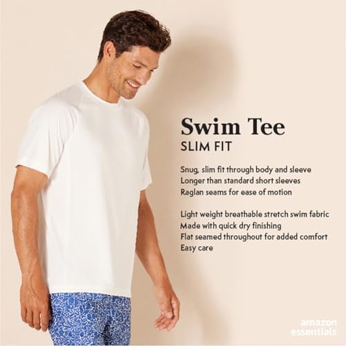 Amazon Essentials Mens Short-Sleeve Quick-Dry UPF 50 Swim Tee