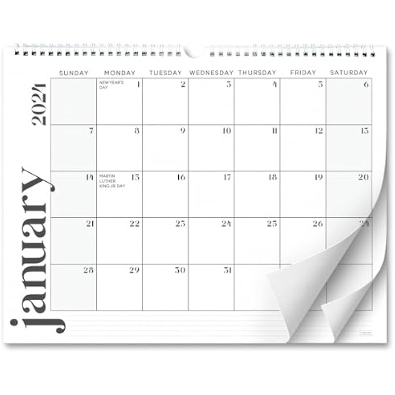 S&O Modern Minimal Wall Calendar from January 2024-June 2025 – Tear-Off Monthly Calendar – 18 Month Academic Wall Calendar – Hanging Calendar to Track Anniversaries & Appointments – 13.5″x10.5”in