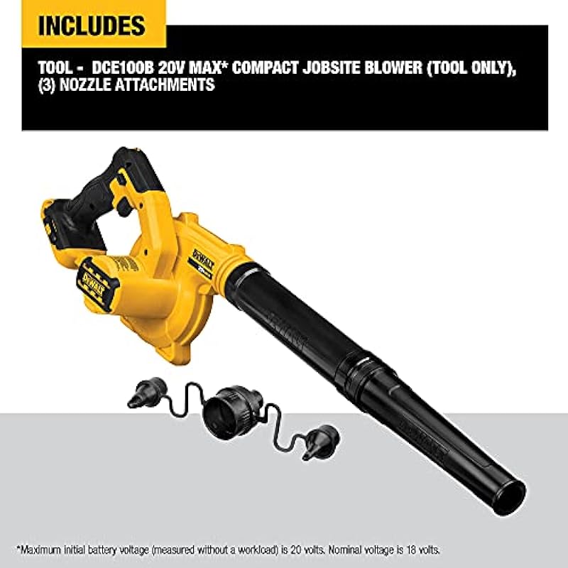 DEWALT DCE100B 20V MAX* Compact Jobsite Blower (Tool Only)