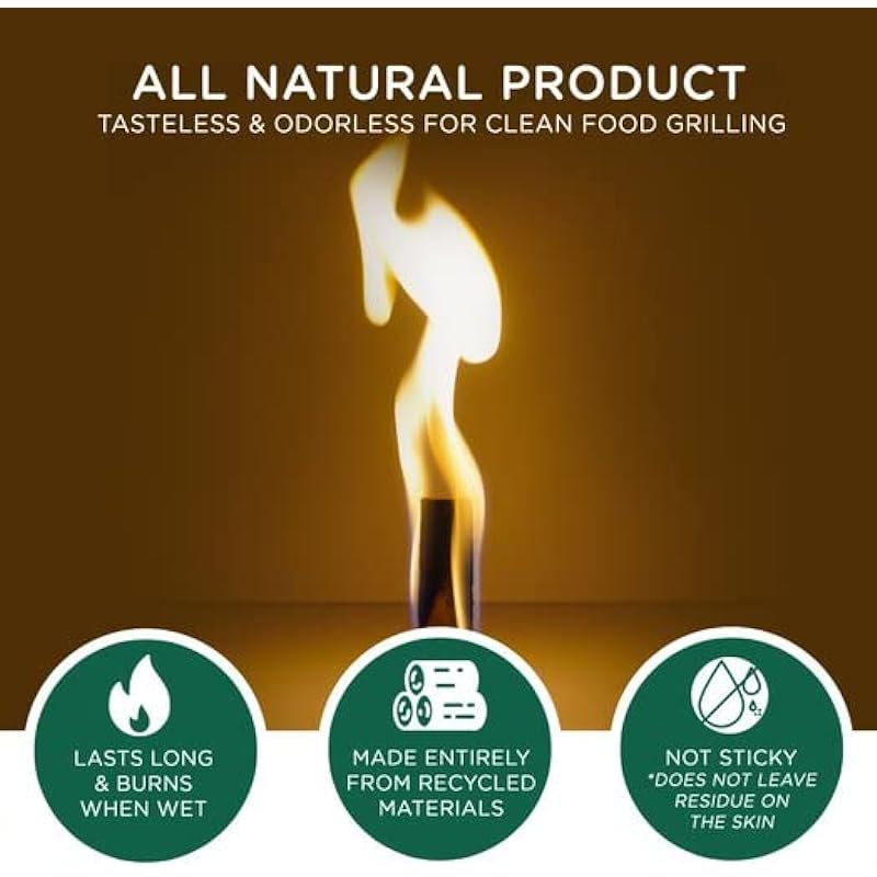 Ignipro Fire Starters Sticks 96 pcs. Clean, Efficient, Ecologic, Odourless, Waterproof. Great for Camping, firestoves, BBQ, Charcoal. Easy to Ignite. Non Toxic. Made from Recycle Wood and Wax.