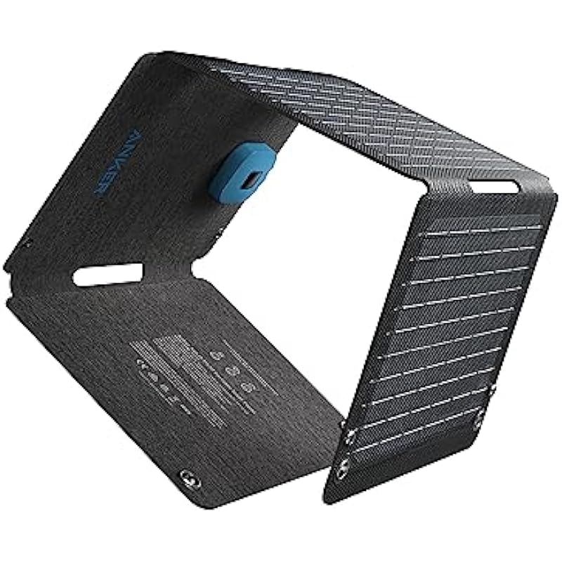 Anker Solix PS30 Solar Panel, 30W Foldable Portable Solar Charger, IP65 Water and Dust Resistance, Ultra-Fast Charging, Charges 2 Devices at Once, For Camping, Hiking, and Outdoor Activities.