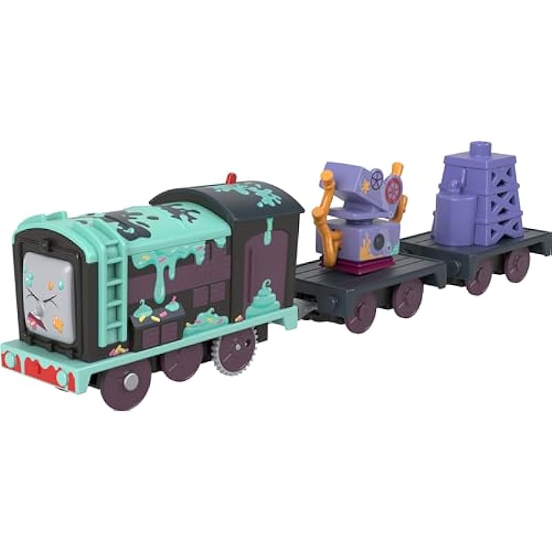 Thomas & Friends Motorized Toy Train, Frosting Diesel Engine with Cargo Car & Robot Piece for Preschool Kids Ages 3+ Years