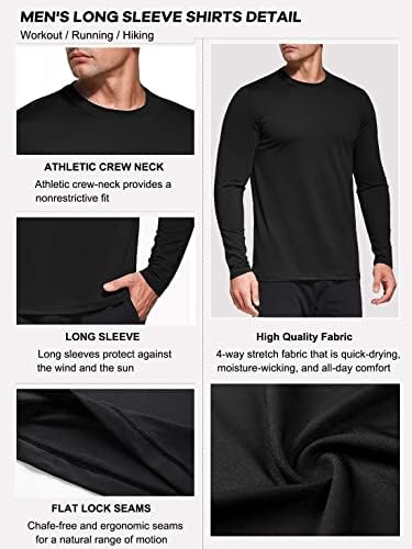 Boyzn Men’s 3 Pack Performance Short/Long Sleeve T-Shirts, UPF 50+ Sun Protection Shirts, Athletic Workout Shirts for Running