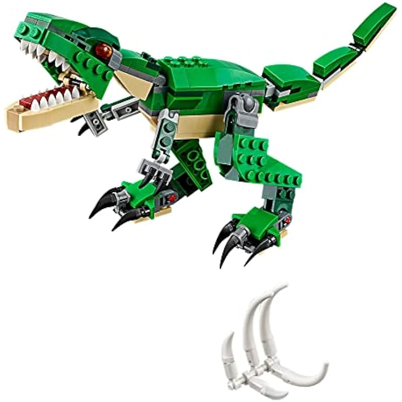 LEGO Creator 3 in 1 Mighty Dinosaur Toy, Transforms from T. rex to Triceratops to Pterodactyl Dinosaur Figures, Great Gift for 7-12 Year Old Boys & Girls, 31058