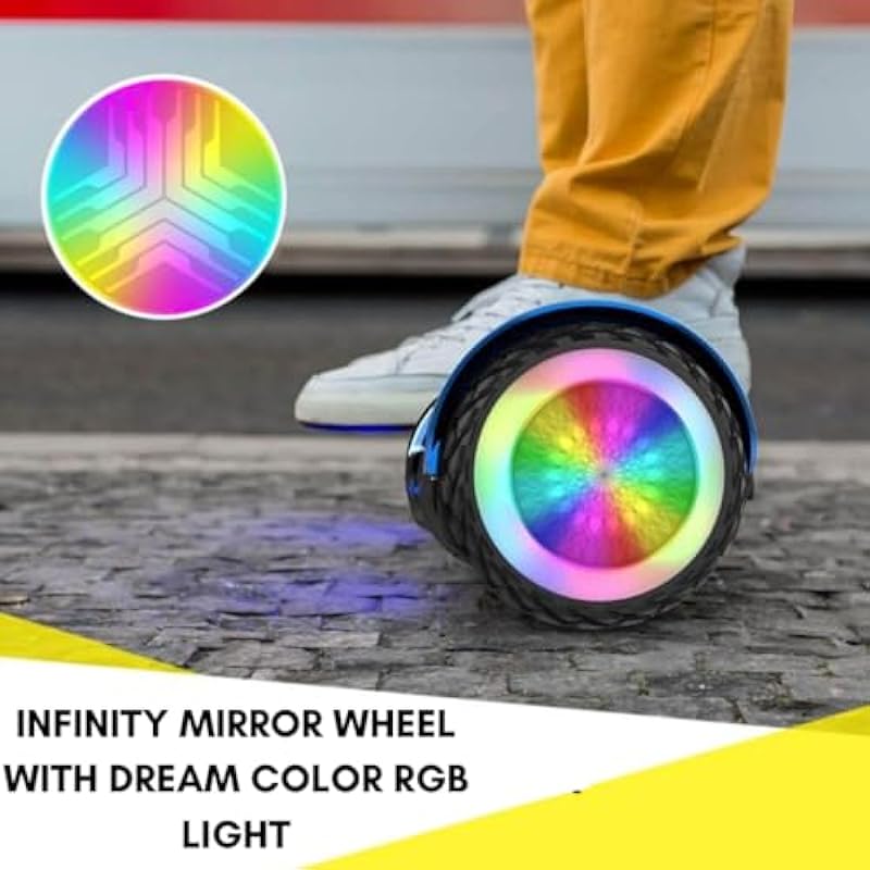 Gyrocopters PRO 6.0 All Terrain Hoverboard 6.5″ LED Wheels & Bright Lights, UL 2272 Safety Certified | Speed upto 15km, 250W Powerful Motor, Long Battery Life, No Fall Technology, Bluetooth Speaker